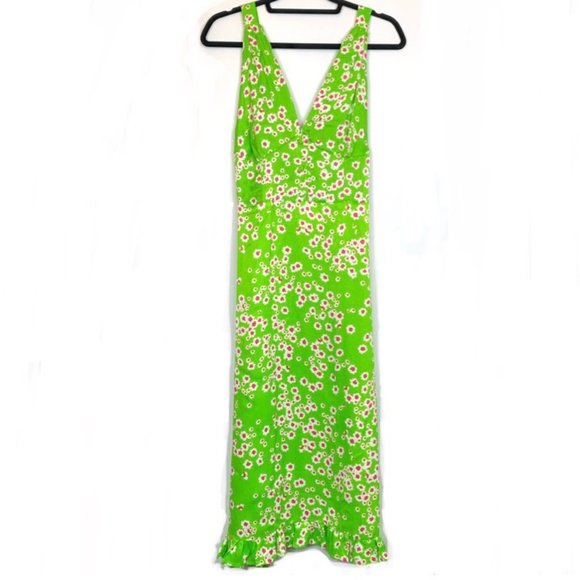 Faithful the Brand Green floral satin midi dress - Picture 2 of 10